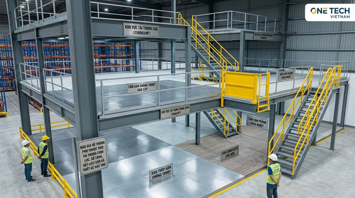 Báo giá kệ sàn mezzanine Hà Nội theo bản vẽ và tải trọng
