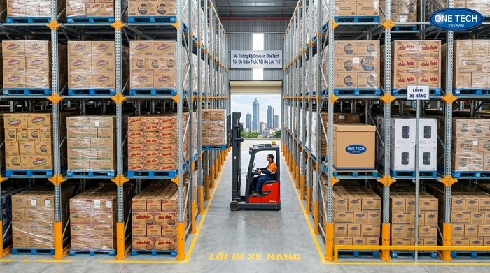 Kệ drive in cho kho logistics Kệ drive in trong kho logistics tại Hà Nội