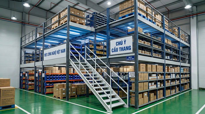 Kệ mezzanine cho kho logistics vừa và nhỏ tại Hà Nội