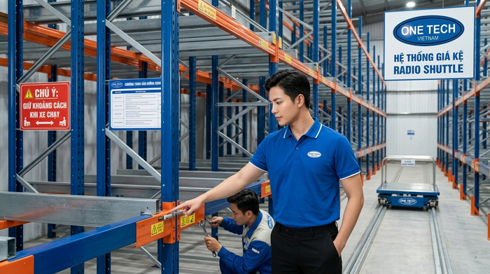 Kiểm tra an toàn và bảo trì hệ thống kệ Radio Shuttle Hà Nội