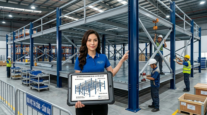 Lắp đặt kệ mezzanine tại Hà Nội nhanh chóng và đúng bản vẽ