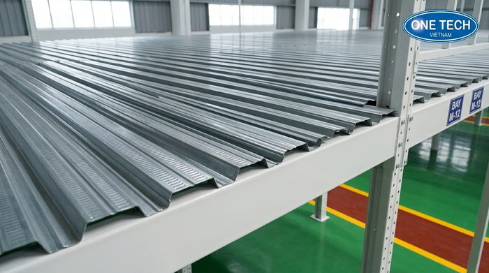 Mặt sàn tôn gân cho kệ sàn mezzanine tại Hà Nội