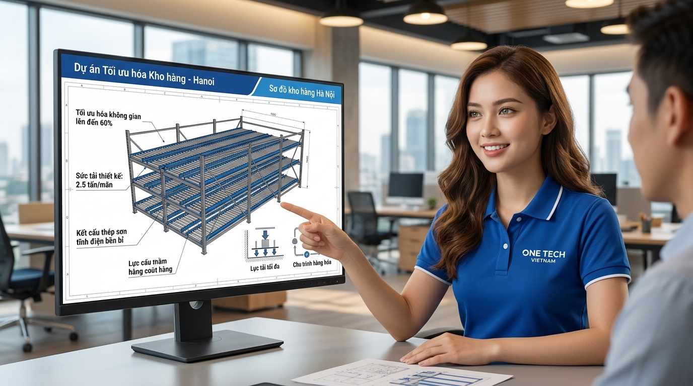 Tư vấn Kệ Flow racks Hà Nội theo mặt bằng kho và tải trọng thực tế