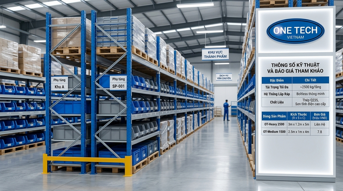 Bảng báo giá kệ sắt công nghiệp tại nhà máy