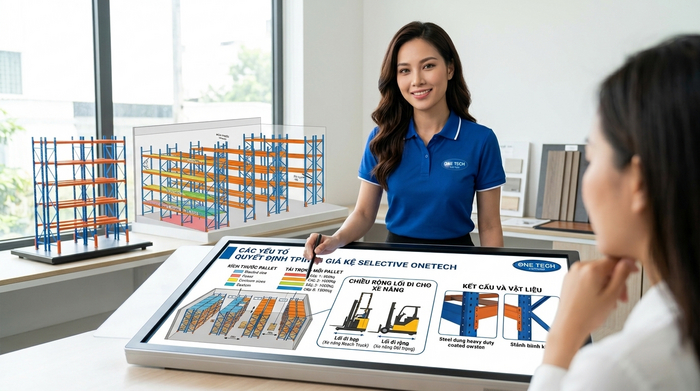 Báo giá kệ Selective Hà Nội theo mặt bằng kho và tải trọng pallet