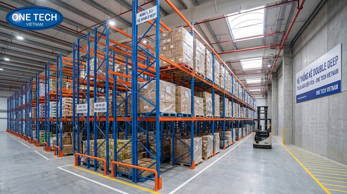 Kệ Double Deep Hà Nội trong kho pallet hạng nặng
