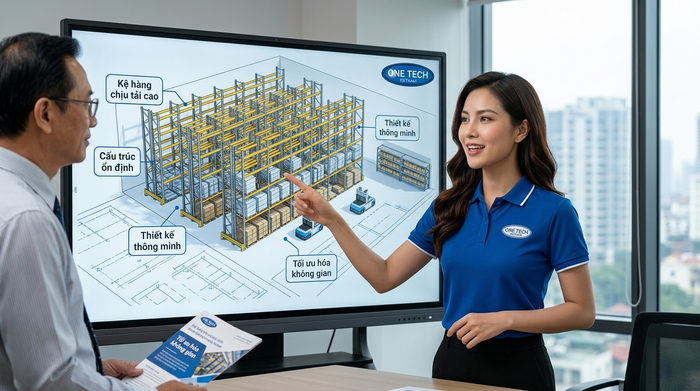 Kệ kho hàng Hà Nội OneTech tư vấn lắp đặt kệ kho thông minh