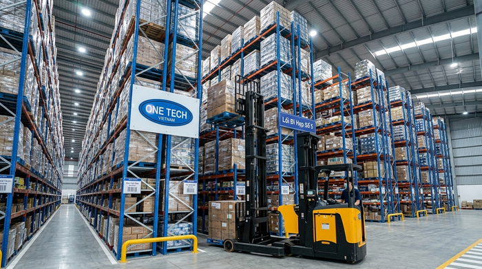 Kho thương mại điện tử sử dụng kệ narrow aisle tại Hà Nội