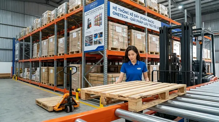 Kiểm tra pallet trước khi đưa lên kệ push back