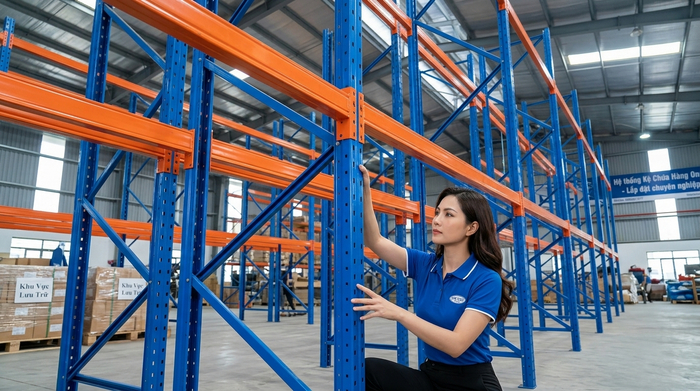 Lắp đặt kệ kho logistics tại Long Biên
