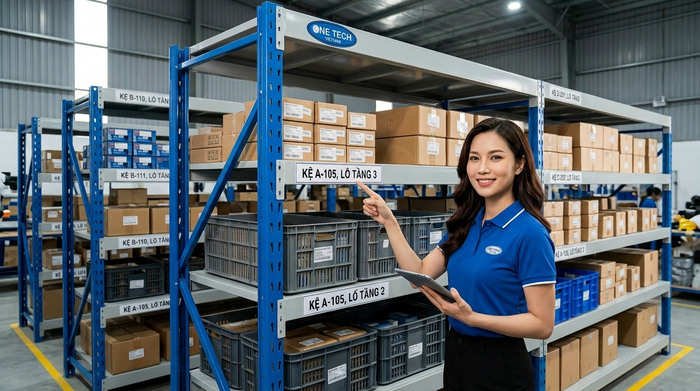 Quản lý mã vị trí trên kệ kho thông minh giúp lấy hàng nhanh hơn