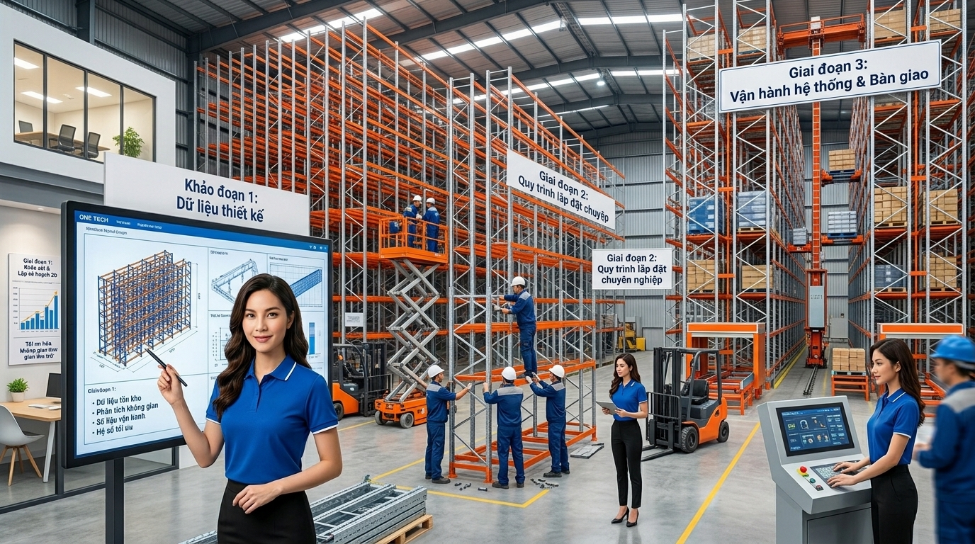 Quy trình triển khai kệ kho ASRS Hà Nội từ khảo sát, thiết kế, lắp đặt đến vận hành