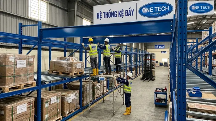 Thi công kệ push back tại Hà Nội trong kho pallet