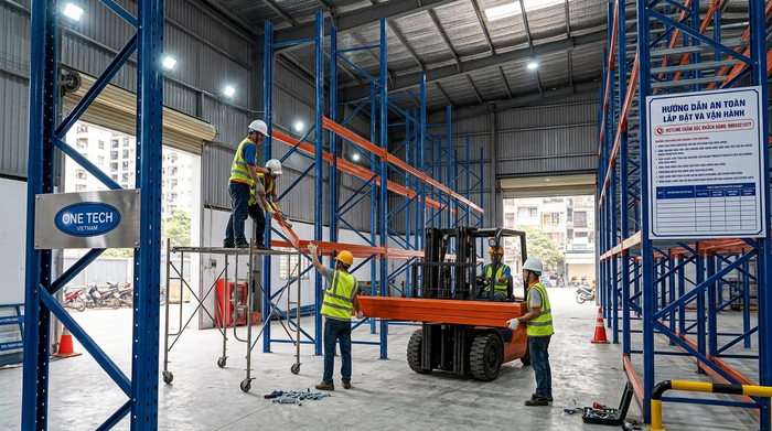 Thi công kệ Selective Hà Nội trong kho công nghiệp