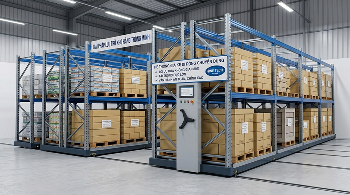 Thiết kế kệ di động cho kho hàng pallet tại Hà Nội