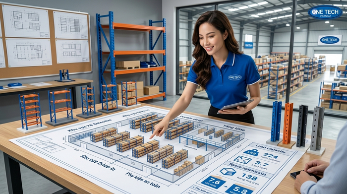 Tư vấn thiết kế kệ kho thông minh theo mặt bằng thực tế tại Hà Nội