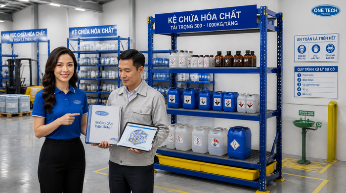 Quy trình lắp đặt kệ kho hóa chất Hà Nội