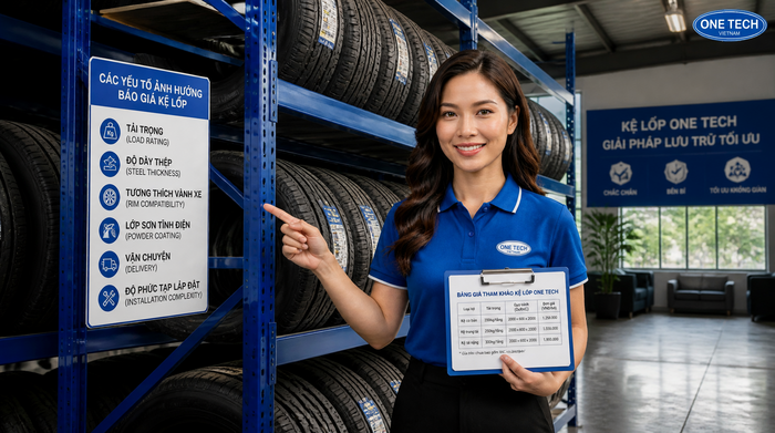 Báo giá kệ để lốp xe Hà Nội theo thiết kế thực tế