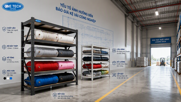 Báo giá kệ để vải Hà Nội theo bản vẽ kho