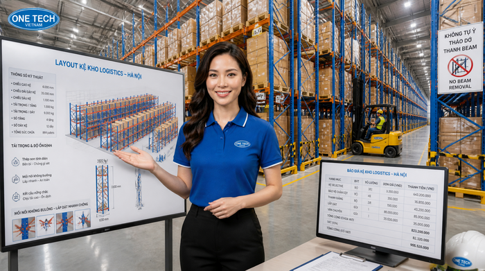 Báo giá kệ kho logistics Hà Nội theo tải trọng và layout kho