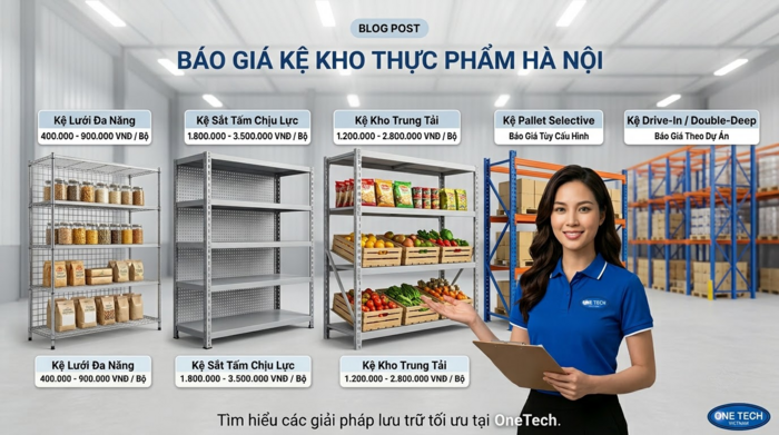 Báo giá kệ kho thực phẩm Hà Nội theo từng dòng kệ