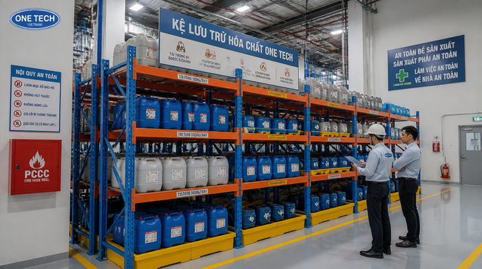 Sản xuất kệ kho hóa chất theo yêu cầu tại OneTech Group