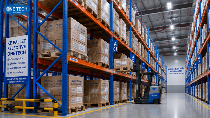 Kệ Selective cho kho dược phẩm quy mô lớn Kệ Selective cho kho pallet dược phẩm tại Hà Nội