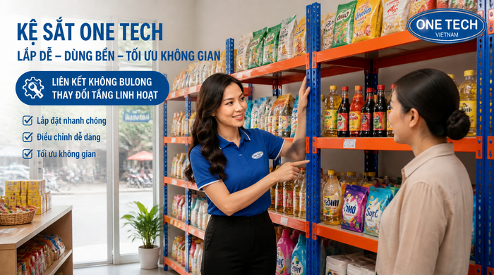 Kệ tải trọng nhẹ Hà Nội lắp đặt trong cửa hàng nhỏ