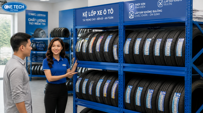 Kệ trung tải để lốp xe Hà Nội cho garage ô tô