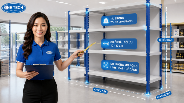 Lắp đặt kệ tải trọng nhẹ Hà Nội bởi đội kỹ thuật OneTech