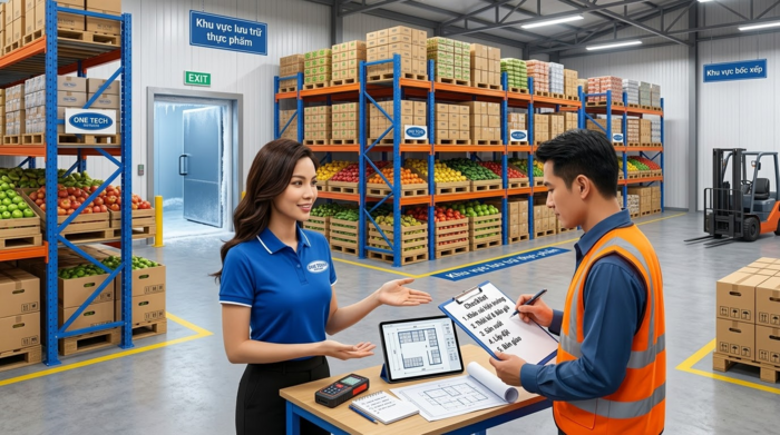 Quy trình tư vấn sản xuất lắp đặt kệ kho thực phẩm Hà Nội