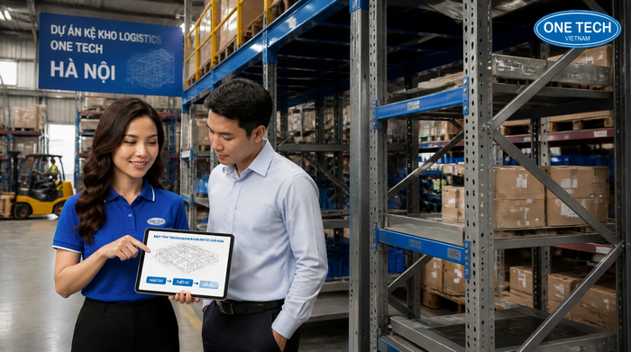 Quy trình khảo sát thiết kế sản xuất lắp đặt kệ kho logistics Hà Nội