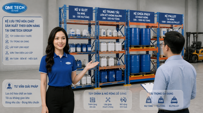 Báo giá kệ kho hóa chất Hà Nội theo tải trọng và kích thước