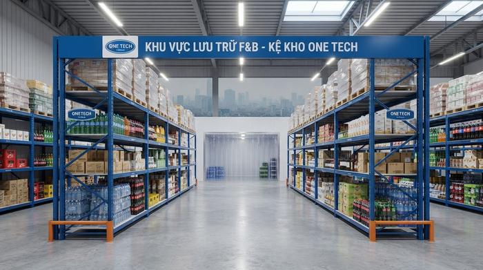 Kệ kho ngành thực phẩm và đồ uống F&B Hà Nội Hệ thống kệ kho F&B tại Hà Nội cho thực phẩm và đồ uống