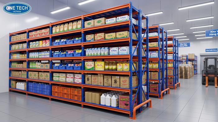 Kệ kho hàng Hà Nội trực thuộc tập đoàn OneTech Kệ kho hàng Hà Nội OneTech bàn giao hệ thống kệ kho siêu thị