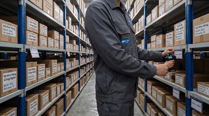 Lắp đặt kệ kho siêu thị Hà Nội an toàn và đúng kỹ thuật Thi công lắp đặt kệ kho siêu thị Hà Nội tại mặt bằng thực tế