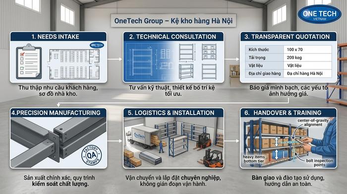 Quy trình bàn giao kệ kho cà phê Hà Nội Quy trình tư vấn sản xuất lắp đặt và bàn giao kệ kho cà phê Hà Nội