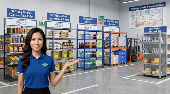 Bảng chọn kệ kho ngành thực phẩm và đồ uống So sánh các loại kệ kho phù hợp cho ngành F&B
