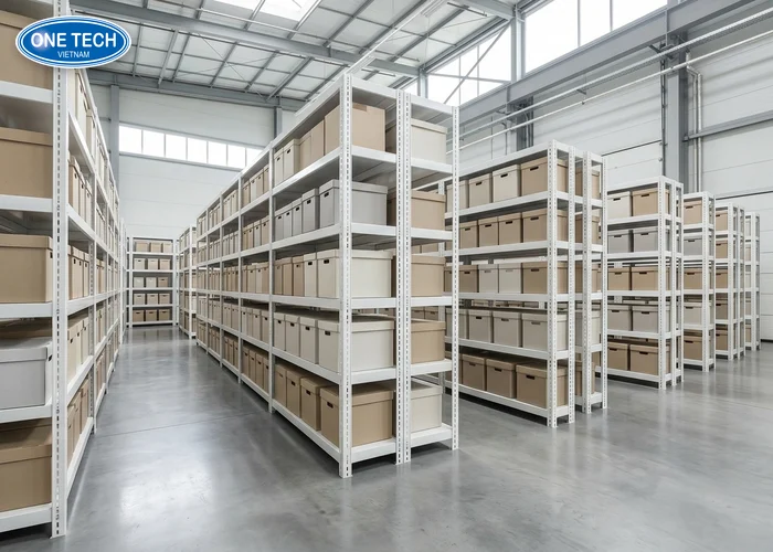 Cách bố trí Kệ v lỗ màu trắng tại Hà Nội để tối ưu lối đi và tầm nhìn